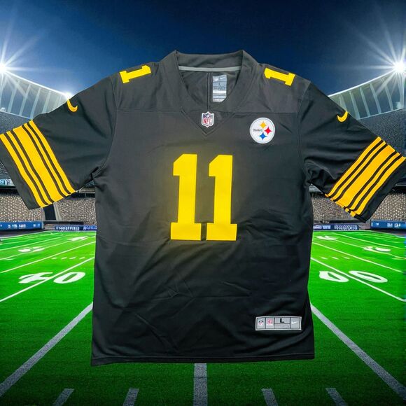 Pittsburgh Steelers Jersey Mens Sz L Black Yellow NFL Football Claypool 11 Nike - Picture 2 of 11